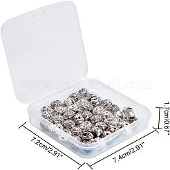 チベット風合金ビーズ  スカル  ガンメタ色＆プラチナ  11x9x10mm  穴：1.5mm  2色  20個/カラー  40個/箱&nbsp;PALLOY-GA0001-04