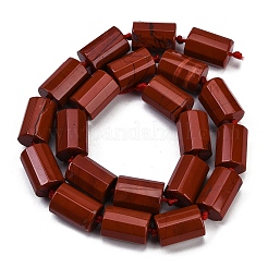 天然石レッドジャスパービーズ連売り  多面カット  コラム  16x12mm  穴：1.5mm  約21個/連  16.34''（41.5センチメートル）&nbsp;G-G162-D14-02