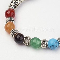 Gemstone Beaded Stretch Bracelets&nbsp;X-BJEW-P065-04