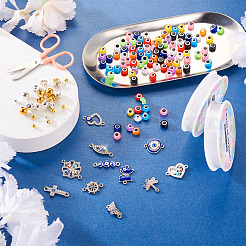 DIY Evil Eye Bracelet Making Kit&nbsp;DIY-TA0004-41