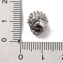 Skull Shape Rack Plating Brass with Cubic Zirconia Beads&nbsp;KK-S406-16P