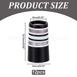 プラスチック製実用ゴルフアイアンスリーブ  ブラック  24.5x14mm  内径：9mmと9.5mm&nbsp;FIND-WH0750-187