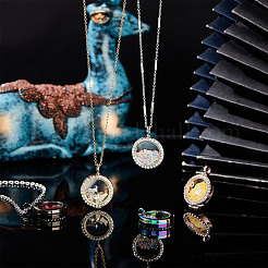 5Pcs 5 Colors Alloy Rhinestone Pendant Cabochon Open Back Settings&nbsp;RB-PH0001-22
