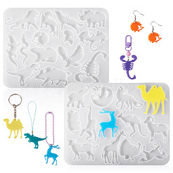 2Pcs 2 Styles DIY Pendant Silhouette Silicone Molds&nbsp;DIY-GN0001-01B