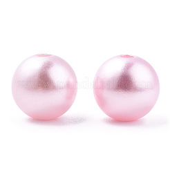 スプレー塗装 abs 樹脂プラスチック模造パール ビーズ  ラウンド  パールピンク  10x9.5mm  穴：2mm  約1040個/ 500 G&nbsp;OACR-T015-05C-17