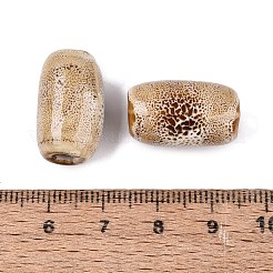 ヴィンテージの手作り磁器ビーズ  ファンシーアンティーク施釉磁器  バレル  小麦  19.5~21x11~13mm  穴：3~4mm&nbsp;PORC-N013-12-20