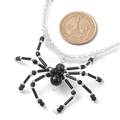 Halloween Spider Pendant Necklaces&nbsp;NJEW-TA00147-02