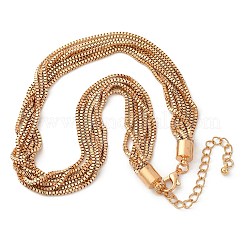 鉄の箱のチェーンネックレス  女性用マルチ連ネックレス  ゴールドカラー  14.57インチ（37cm）&nbsp;LS-NJEW-U046-03G