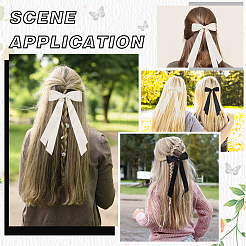 Big Bowknot Polyester Alligator Hair Clips&nbsp;AJEW-CP0008-42B-04