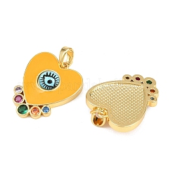 Brass Micro Pave Cubic Zirconia Pendants&nbsp;KK-H262-11G