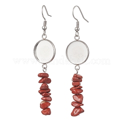 304 Stainless Steel Gemstone Chip Beads Earring Hooks&nbsp;EJEW-JE06898