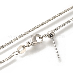 Brass Wheat Chain Adjustable Slider Necklaces for Women&nbsp;NJEW-M045-03P