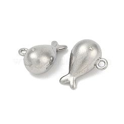 304ステンレススチールチャーム  変色防止  ステンレス鋼色  魚  8.5x12x6mm  穴：1.2mm&nbsp;STAS-E500-13P-04
