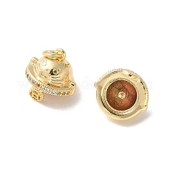 Brass Micro Pave Clear Cubic Zirconia Pendants&nbsp;KK-Q031-22G