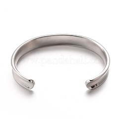変色しにくい304ステンレススチール製カフバングル  ステンレス鋼色  2-1/8インチx2-1/2インチ（54x64mm）&nbsp;LS-BJEW-G478-P