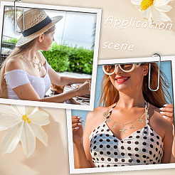 Summer Beach Theme Brass Paperclip chain Necklaces for Women&nbsp;NJEW-WH20004-11G
