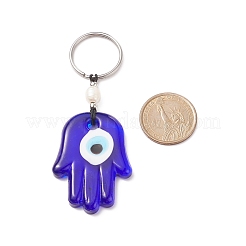 Handmade Lampwork Blue Evil Eye Keychain Key Ring&nbsp;KEYC-JKC00385