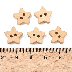 Natural 2-hole Basic Sewing Button in Star Shape&nbsp;NNA0Z7T