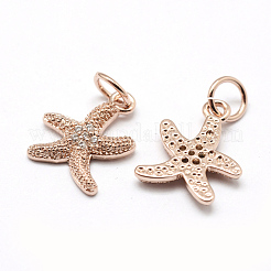 Brass Micro Pave Grade AAA Cubic Zirconia Pendants&nbsp;ZIRC-P072-05RG-NR