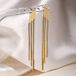 304 Stainless Steel Snake Chain Tassel Stud Earrings&nbsp;WGAC4E7-01