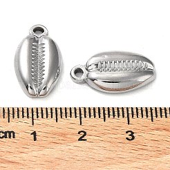 変色しない304ステンレススチールペンダント  シェルチャーム  ステンレス鋼色  18x10x3.5mm  穴：1.8mm&nbsp;STAS-M323-35P