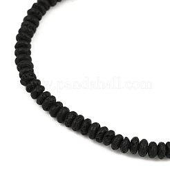 天然溶岩ロンデルビーズの男性用ストレッチブレスレット  内径：2-1/8インチ（5.5cm）&nbsp;BJEW-JB12054-01