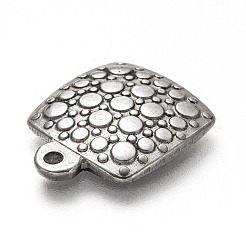 変色しない304ステンレススチールペンダント  正方形  ステンレス鋼色  20.5x16.5x3.5mm  穴：1.8mm&nbsp;STAS-I170-20P