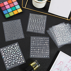 8 Sheets 4 Styles Laser Heart Pattern Nail Art Sticker&nbsp;DIY-CY0001-90