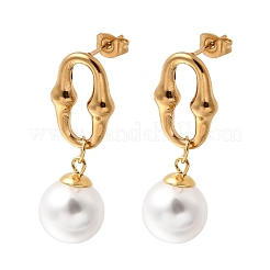 304 Stainless Steel Stud Dangle Earrings&nbsp;EJEW-E618-01G