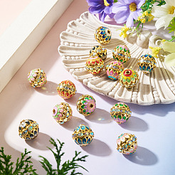 15Pcs Brass Enamel Beads&nbsp;KK-TA0009-21