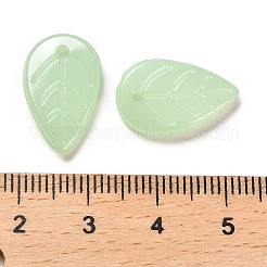 半透明のアクリルパーツ  葉  甘露  18x11.5x3.5mm  穴：1.4mm&nbsp;LS-OACR-Z016-10A