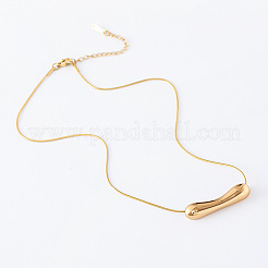ヨーロッパ風ステンレススチール製ナスペンダントネックレス（女性用）3個  ゴールドカラー  15.75インチ（40cm）&nbsp;EI4889-2