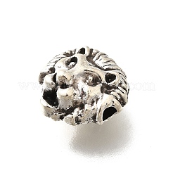 チベット風合金ビーズ  カドミウムフリー＆鉛フリー  ライオン  アンティークシルバー  12.5x12x7.5mm  穴：2mm&nbsp;PALLOY-D291-30AS