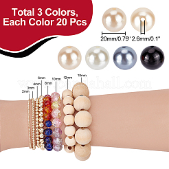60Pcs 4 Colors Resin Imitation Pearl Beads&nbsp;RESI-PH0001-92
