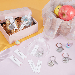 Flat Round Stainless Steel Pendant Keychains&nbsp;KEYC-UN0001-23P