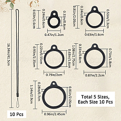 40Pcs 4 Style Silicone Rings with 10Pcs Adjustable Necklace Lanyard Anti-Lost Pendant Holder&nbsp;DIY-GF0008-10