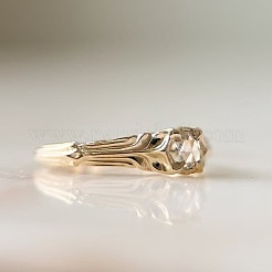 女性用クリスタルラインストーン付き合金指輪  ラウンド  ゴールドカラー  usサイズ6（16.5mm）&nbsp;FS-WGE5B8F-01