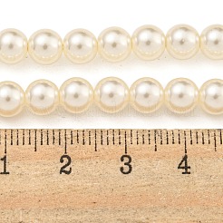 ガラスパールビーズ連売り  ラウンド  ビスク  6mm  穴：0.6mm  約67個/連  15.55''（39.5センチメートル）&nbsp;X-HY-G002-01C-02