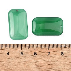 天然グリーンオニキス瑪瑙ペンダント  染め＆加熱  長方形チャーム  23.5x14x6.5mm  穴：1.1mm&nbsp;G-G350-03