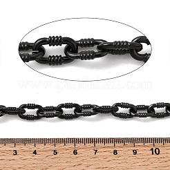 304ステンレススチールアズキチェーン  溶接されていない  スプールで  PVD真空メッキ  長持ちメッキ  ブラック  13.5x8.5x2.5mm&nbsp;CHS-K024-05EB