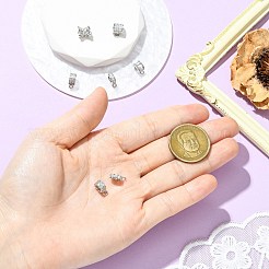 7個 7スタイル 真鍮マイクロパヴェキュービックジルコニアチューブベイル  プラチナ  8~10x7~10x3~10mm  1個/スタイル&nbsp;KK-CJ0004-47P
