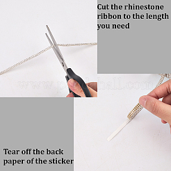 2 Rows Glass Rhinestone Car Trim Stickers&nbsp;DIY-WH20023-39C