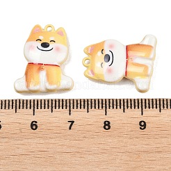 合金ペンダント  犬のチャーム  焼き付け塗料  オレンジ  20x17x5mm  穴：1.4mm&nbsp;FIND-E055-03B