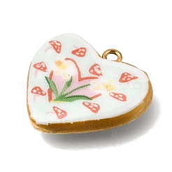 Handmade Porcelain & 304 Stainless Steel Pendants&nbsp;STAS-Z207-02G-01