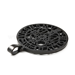 201ステンレスペンダント  聖人ベネディクトメダル  単語cssmlndsmdで  電気泳動黒  32.5x29.5x1.7mm  穴：7x4mm&nbsp;STAS-E015-14EB