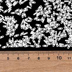 MIYUKIクォーターティラビーズ  日本製シードビーズ  2穴  （qtl420) ホワイトパールセイロン  5x1.2x1.9mm  穴：0.8mm  約24000個/500g&nbsp;SEED-MY05-QTL420
