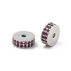 Rack Plating Brass Micro Pave Cubic Zirconia Beads&nbsp;KK-F879-14P