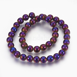 Electroplate Non-Magnetic Synthetic Hematite Beads Strands&nbsp;G-F585-C-10mm