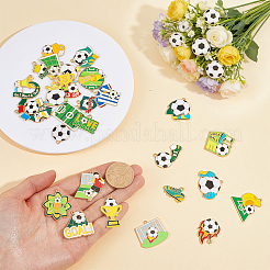 2袋2種類の合金エナメルペンダント  サッカーのチャーム  ミックスカラー  15.5~31x18~30x1~1.5mm  穴：1.2~1.8mm  1バッグ/スタイル&nbsp;ENAM-GA0001-25