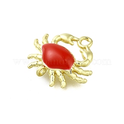 Brass Red Enamel Carb Links Connector Charms&nbsp;KK-K400-19G
